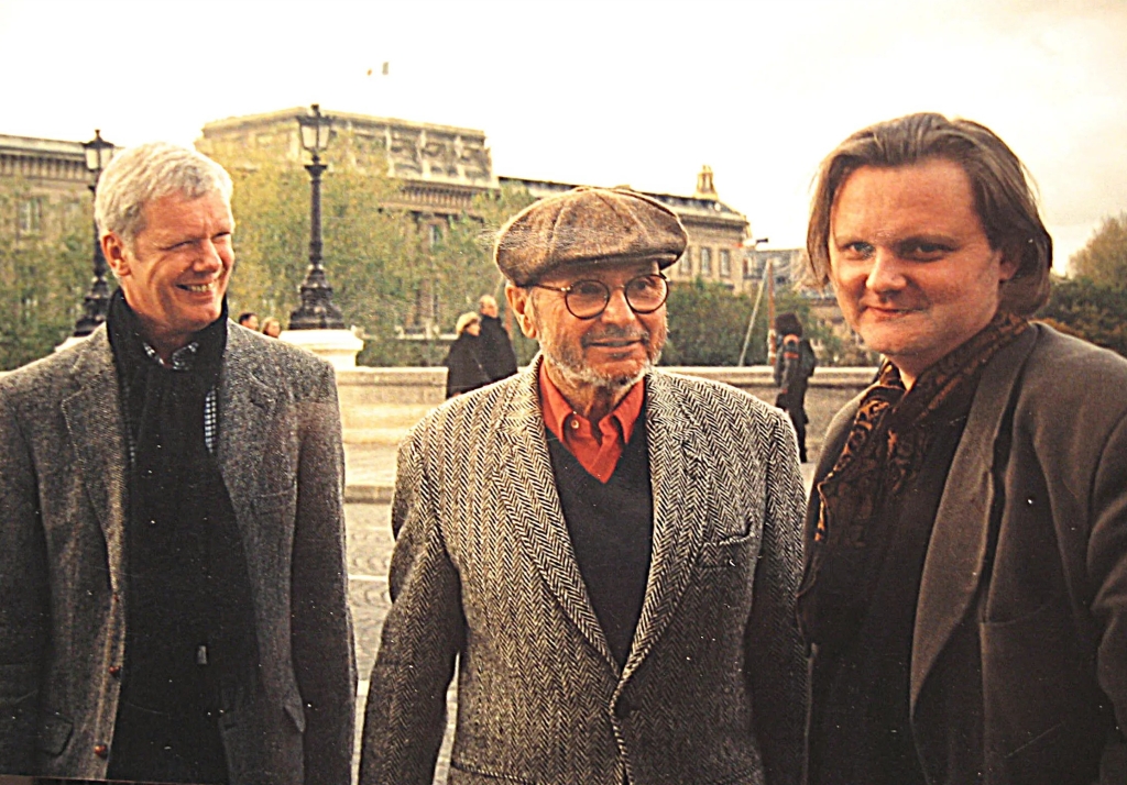 Terje Sinding, Claude Régy et Jon Fosse, Paris 1999. Photo prise à l'occasion de la création française de Quelqu'un va venir.
